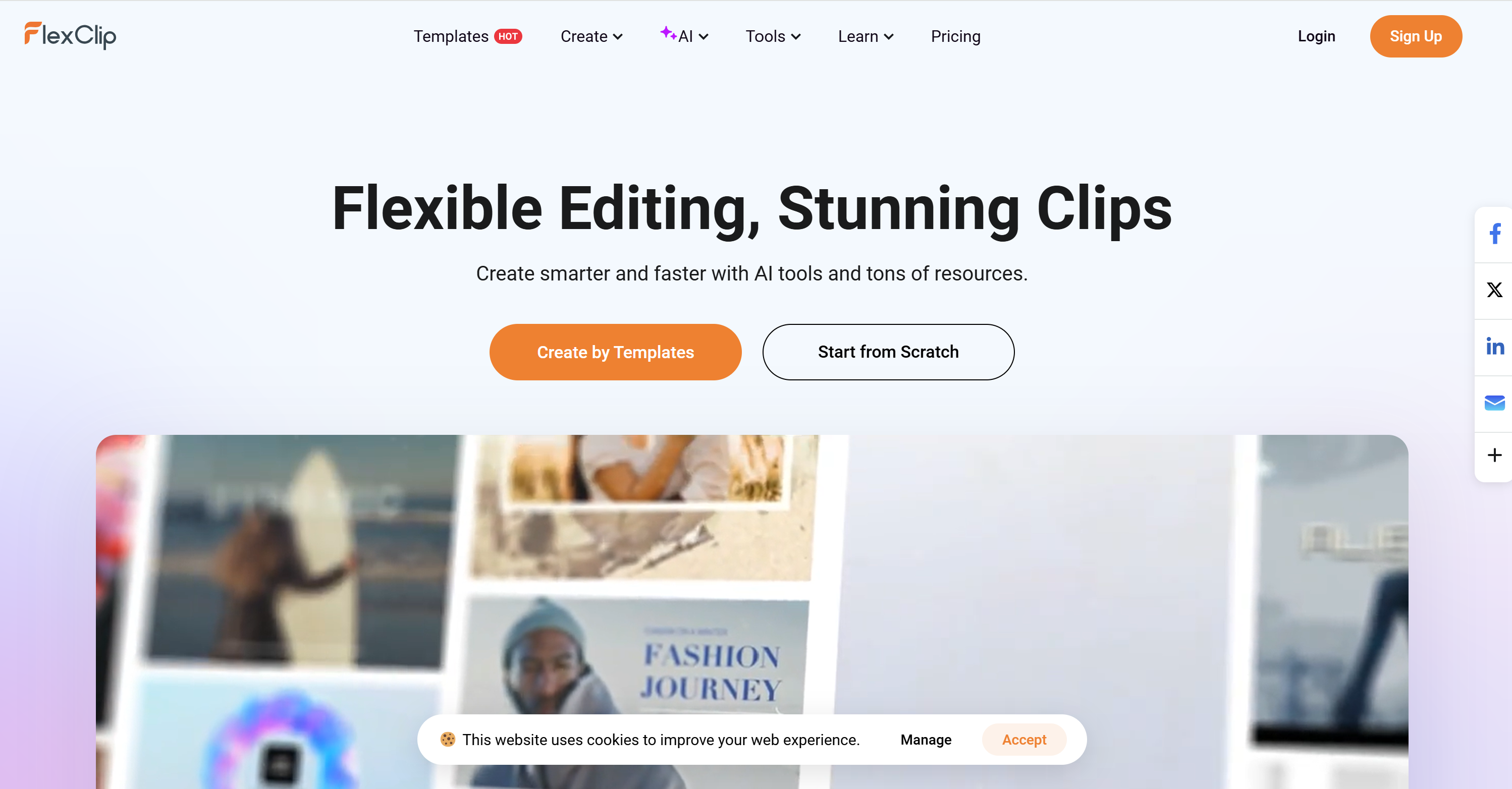 FlexClip: AI-Powered Online Video Creation for Social Media Logo