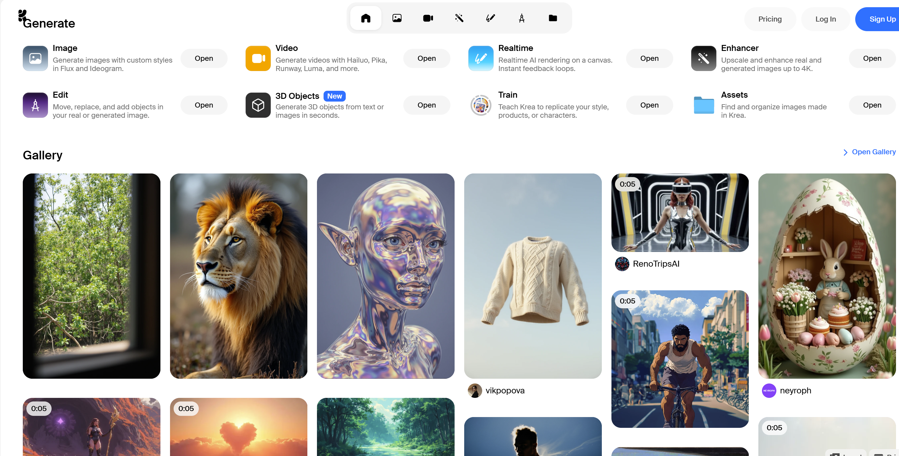 Krea AI: Unified Interface for Generating Videos from Text a Logo