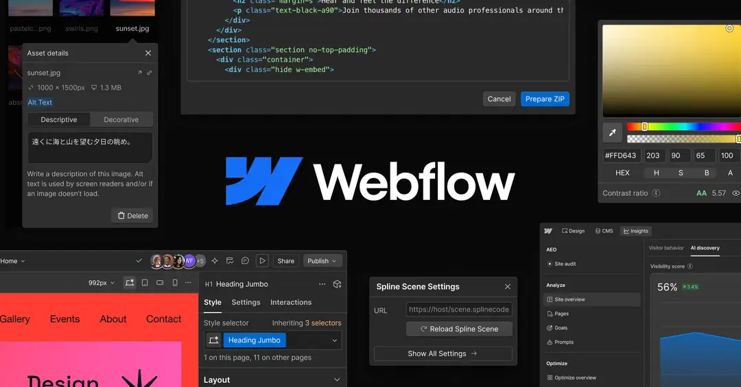 Webflow ecommerce software preview