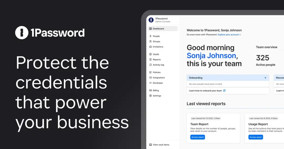1Password website preview