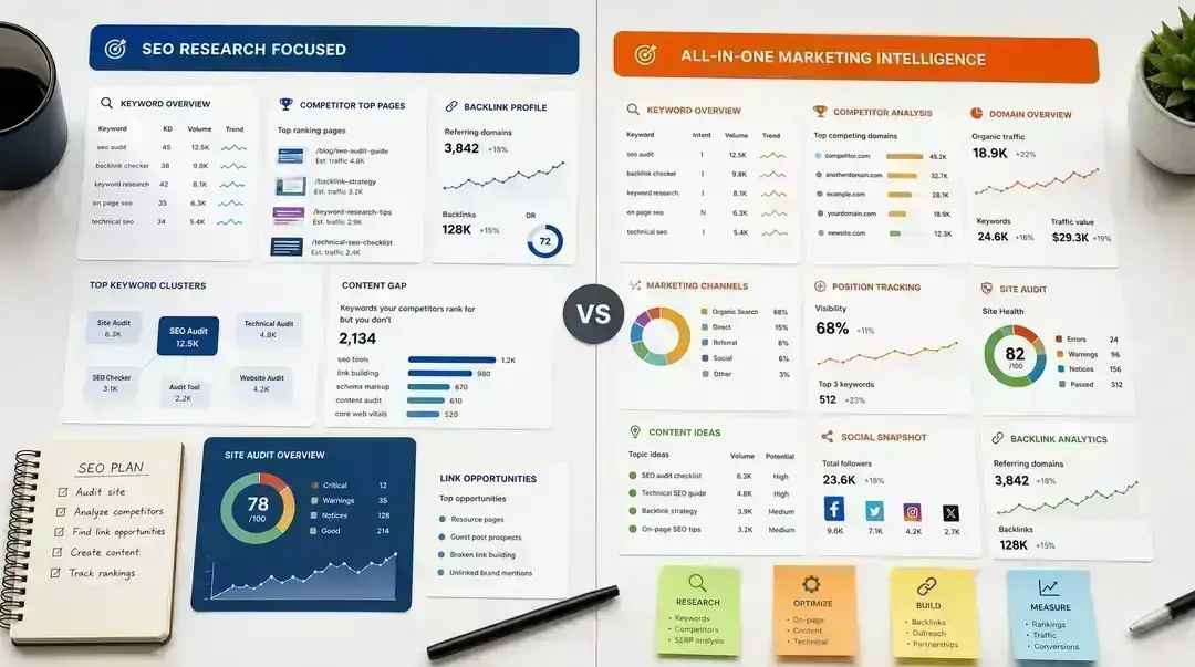Best SEO Tools for Small Businesses: Ahrefs vs Semrush