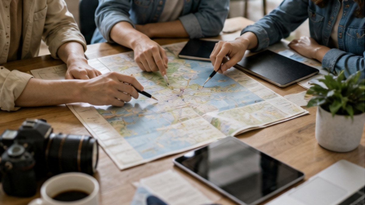 Travel Budget and Map Workflow shown as a realistic AI travel planning workflow for Best AI Travel Planning Tools in 2026