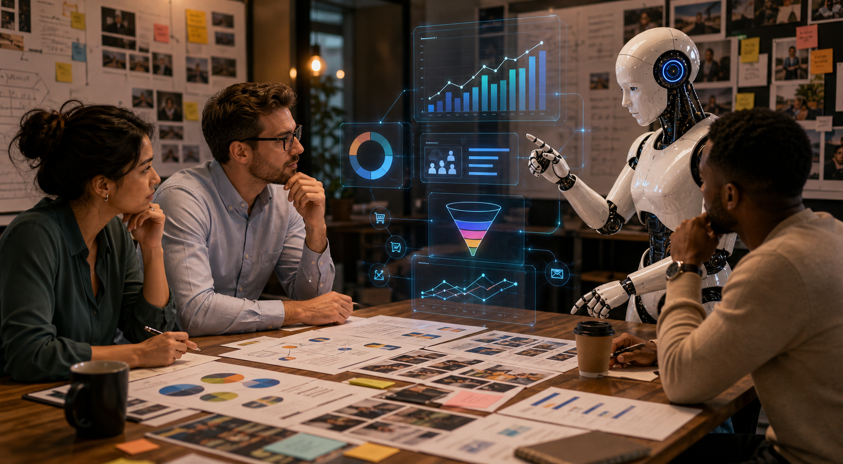 AI analyst helping a marketing team review campaign performance attribution and next actions