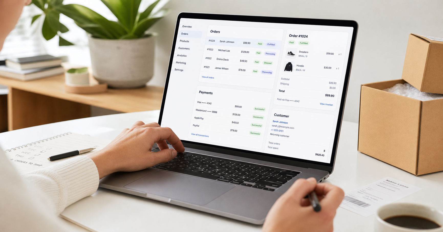 Ecommerce checkout payments and online order workflow for small business software stack